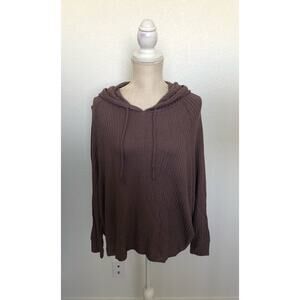 Chaser Lavender Waffle Weave Dolman Sleeve Thermal High-Low Top - M